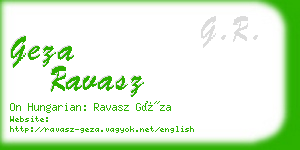 geza ravasz business card